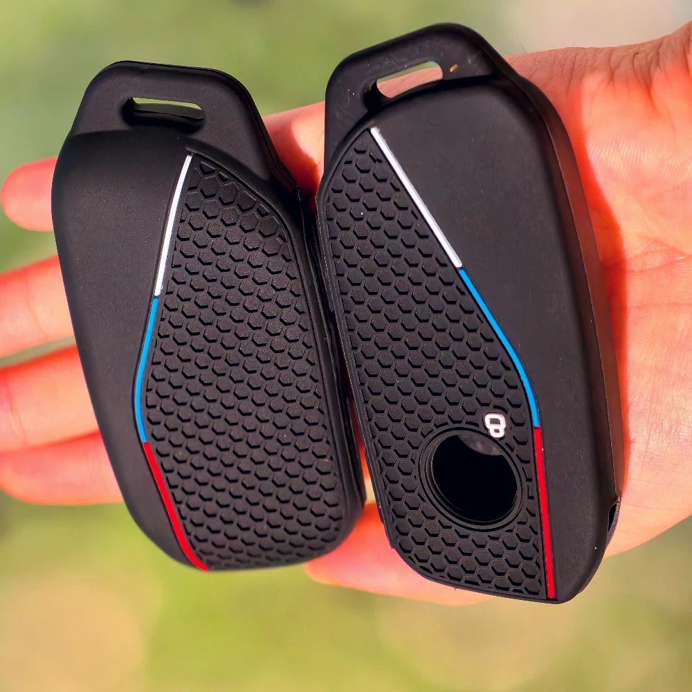 Silicone holder key cover Accsesories car key case keychain for BMW Series 7 735i 740Li X7 X1 U11 2023 I7 G07 LCI XM