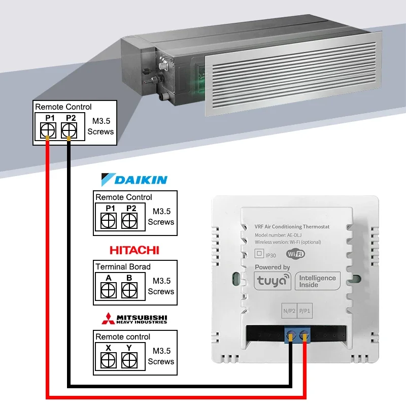 VRF Daikin Hitachi Mitsubishi Heavy Industries Tuya wifi aire acondicionado termostato inteligente para Google Home Alexa DuerOS WIFI