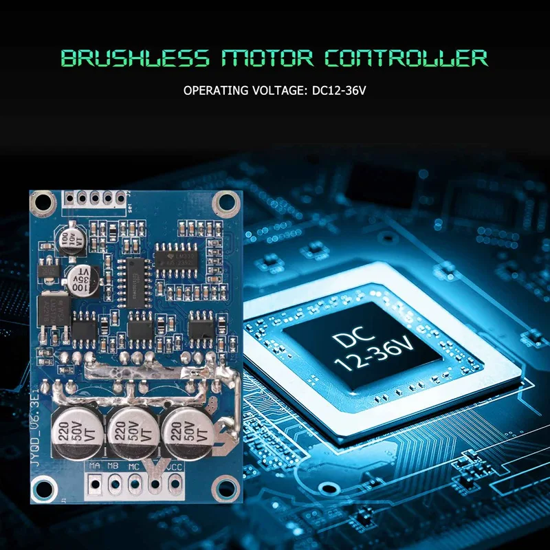 DC 12V-36V 500W Brushless Motor Controller Without Hall PWM Control Balanced Car Driver Board Durable Use