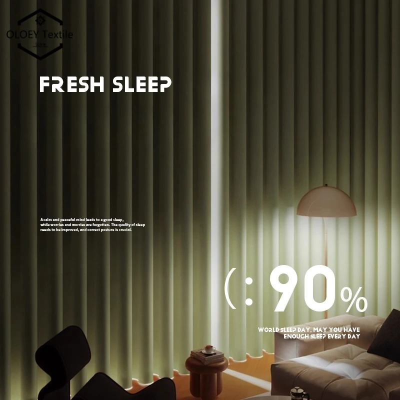 Antibacterial Light Control Sunscreen Blackout Curtains Formaldehyde Removal Eco Friendly Luxury Modern for Living Room Bedroom