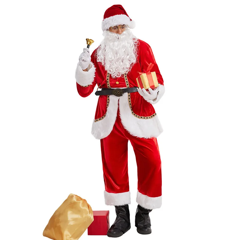 Costumes de Noël rouges – Costume de Père Noël pour hommes, femmes et adultes – Costume de Noël, tenue de Noël.