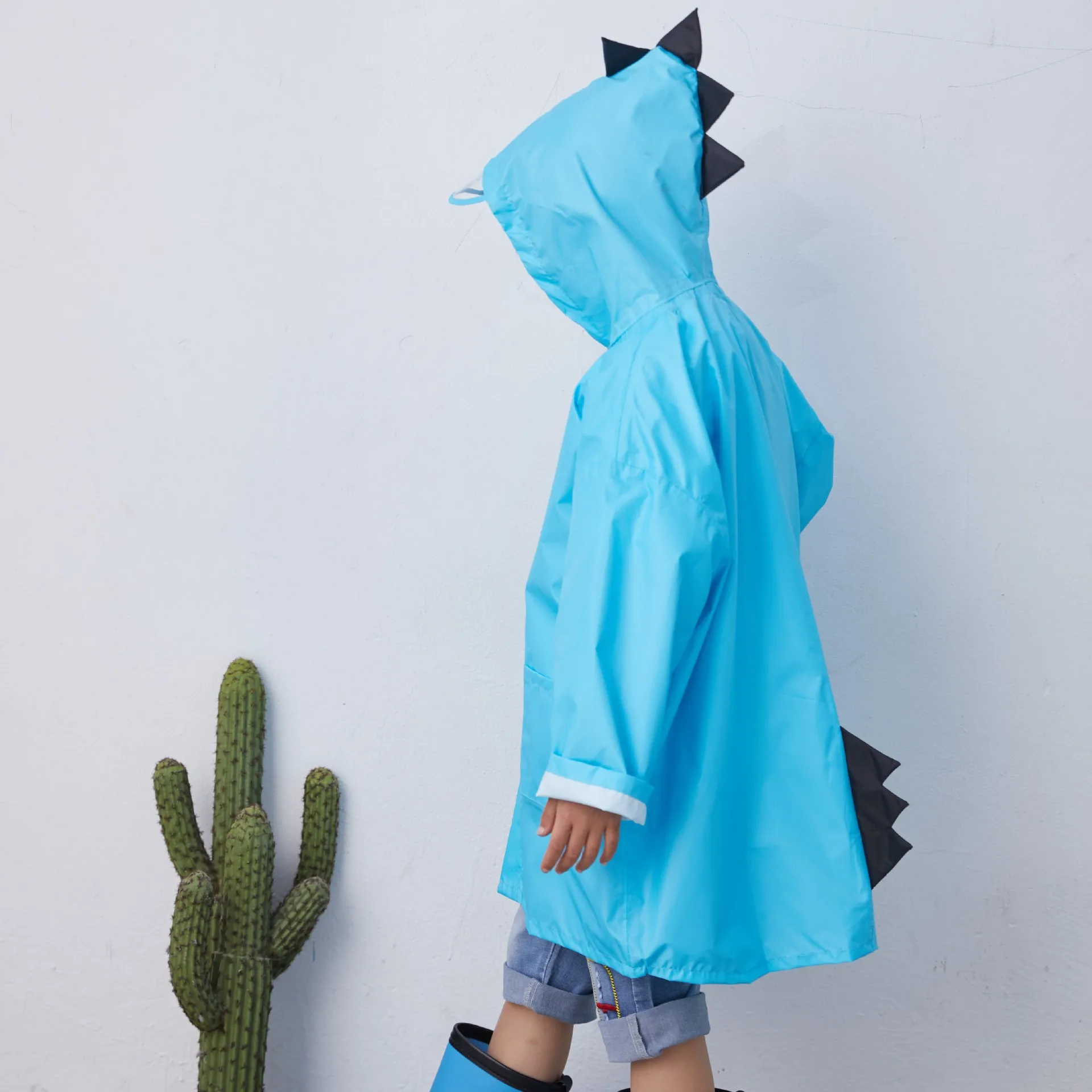 Cute Polyester Kids Raincoat Cartoon Dinosaur Rainproof Children Rain Coat Boys Girls Poncho Waterproof Baby Rain Cloak Jacket