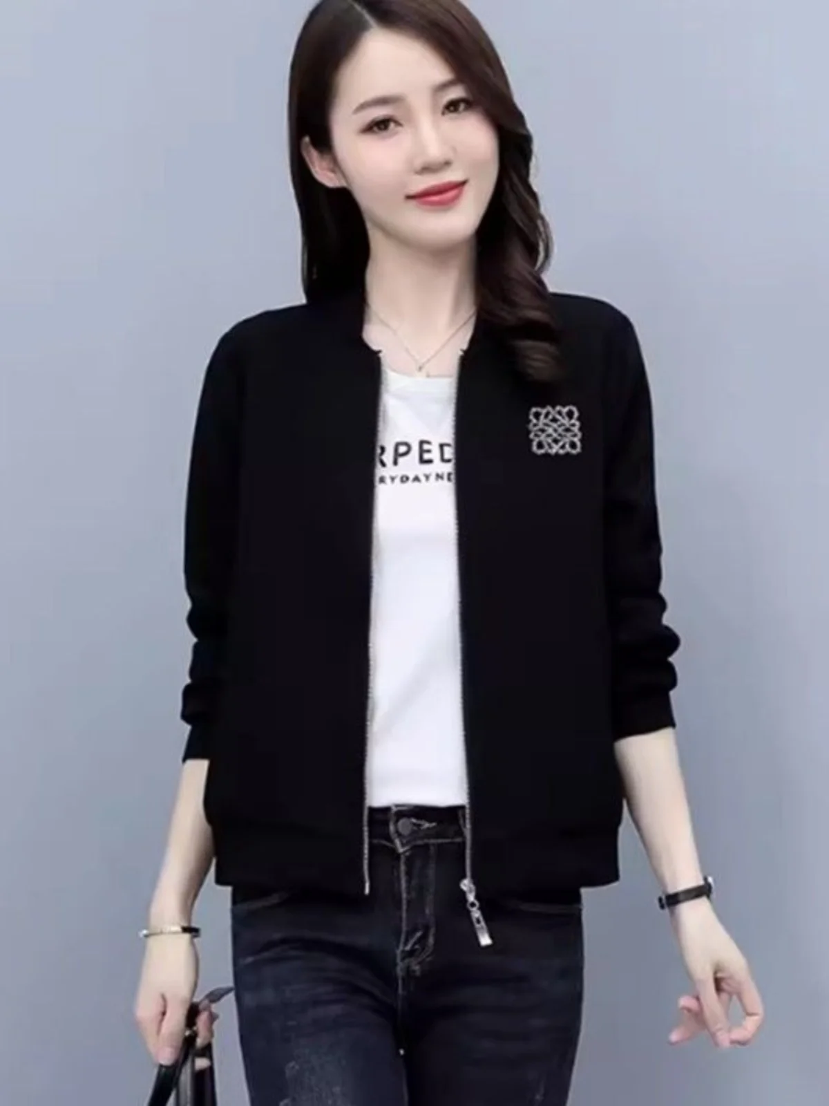 

Женская повседневная куртка-бомбер Bla Casual, весна-осень 2025, новая корейская версия, универсальная, приталенная, стройнящая фигуру