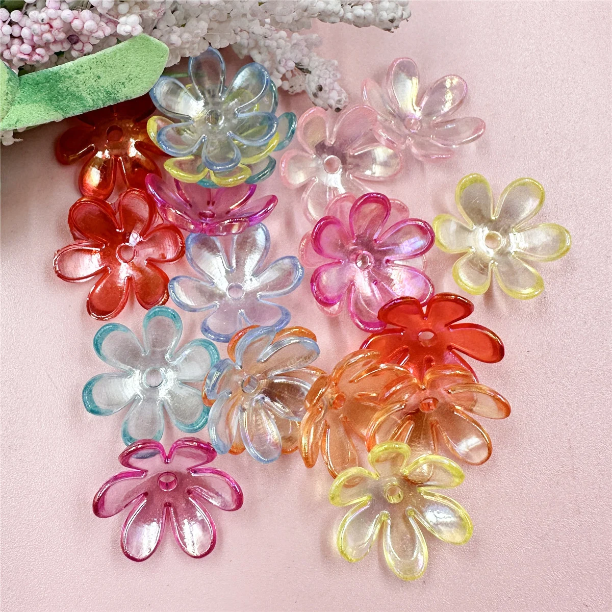 20pcs/set 6 Petals Receptacle Flower Beads Caps for DIY Handmade Materials Accessories Fashion Hair Jewelry Making