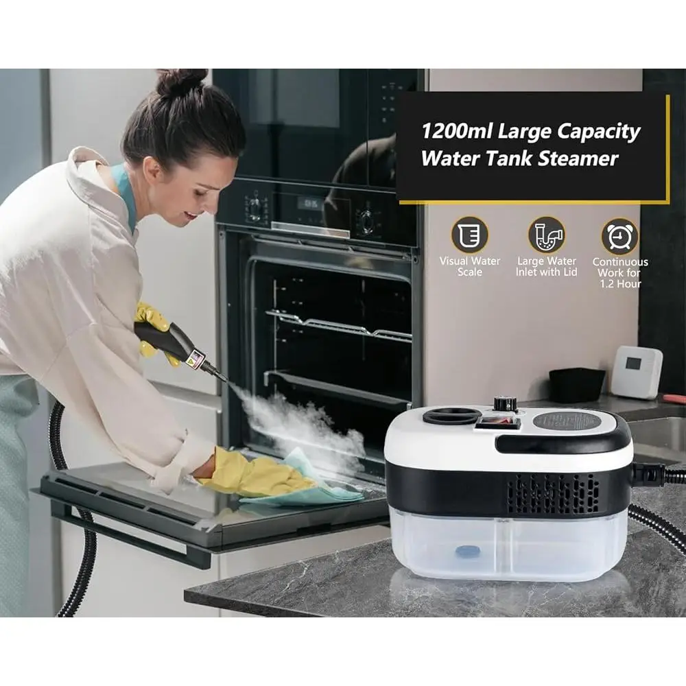 7 in 1 휴대용 스팀 청소기 2500W 고압 고속 가열 다중 표면 청소기(브러시 포함) 가정용 자동차 실내 장식 바닥