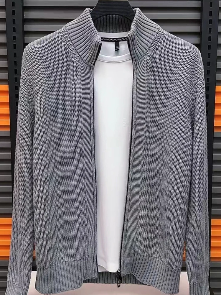 

Высококачественный вязаный свитер с воротником-стойкой, универсальный, модный, легкий, роскошный, повседневный, для весны и осени