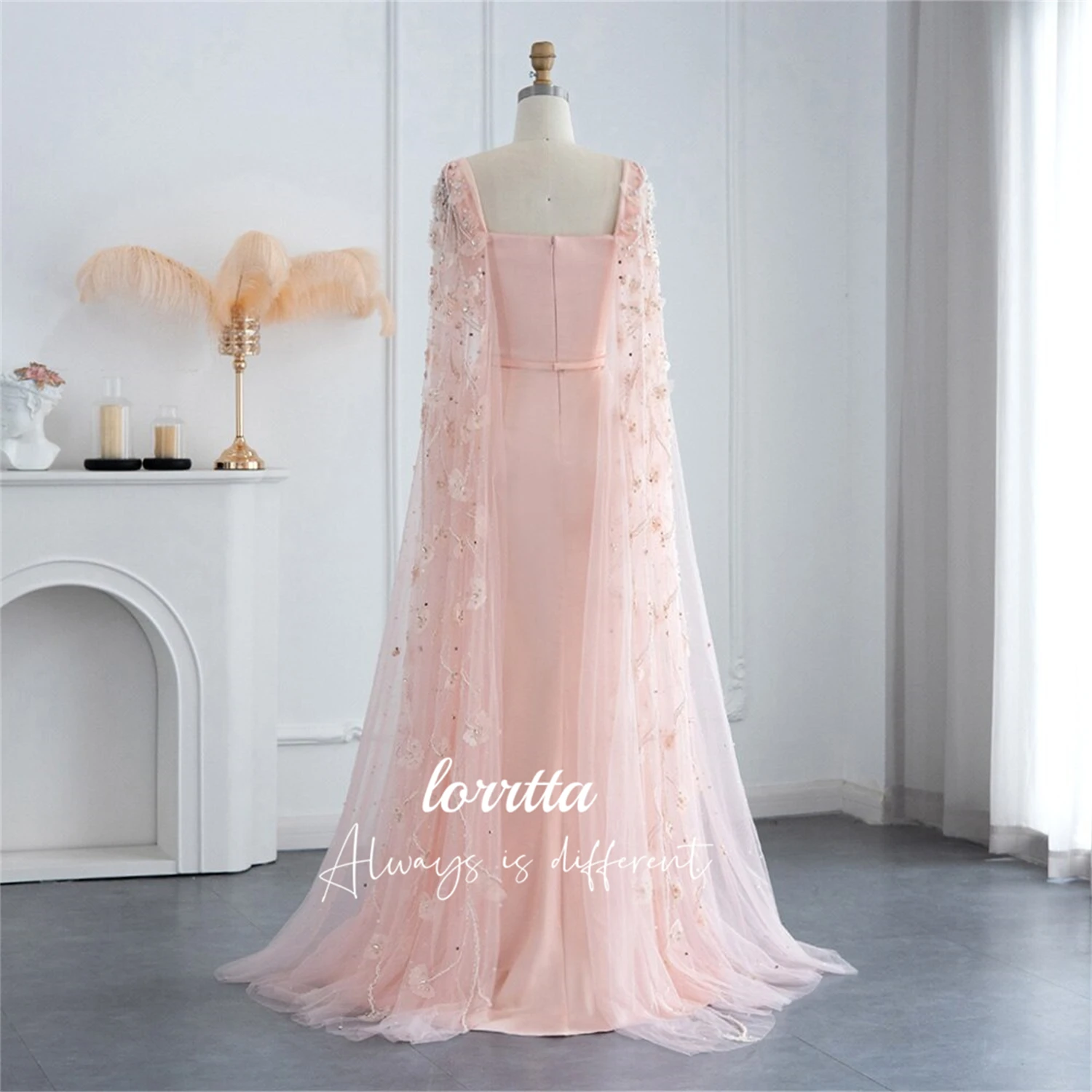 Customized Formal Dress Evening Pink Three-dimensional Butterfly Fabric Ball Gown Grace Eid Al-fitr Suitable Dresses on Request