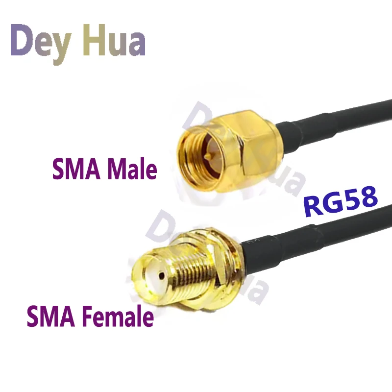 

RG58 SMA Female jack to SMA Male plug Connector Crimp RF Coaxial Jumper Pigtail Cable For Radio Antenna 20CM~10M