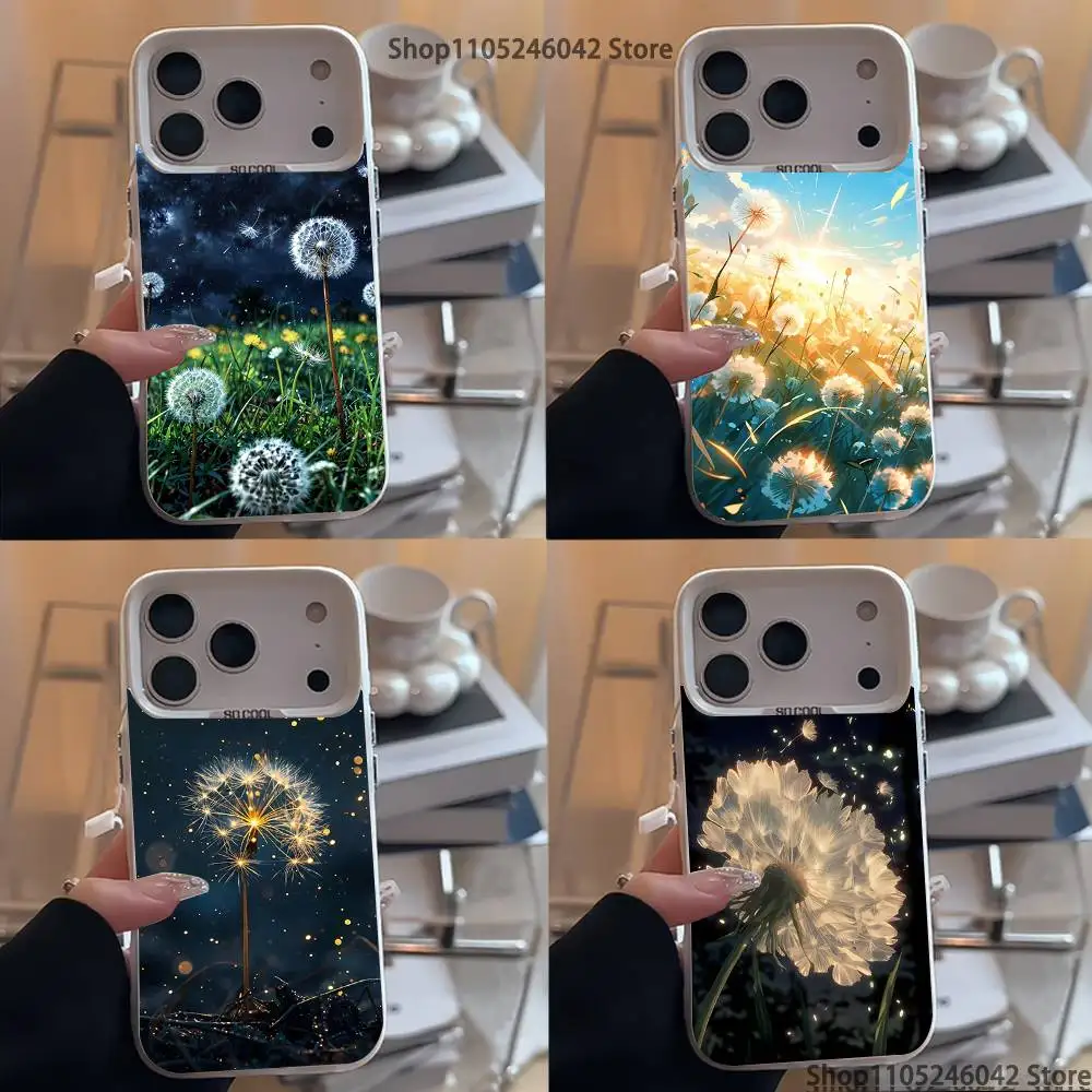 

Dandelion Art For iPhone 17,16,15,14,13,12,11,Mini,Pro,E,SE4,XS,MAX White Shockproof Candy Matte Cover