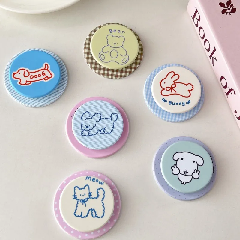

Korea Cute Line Art Cartoon For Magnetic Phone Grip Holder Foldable Stand for MagSafe Kawaii Animal Character Phone Accessory