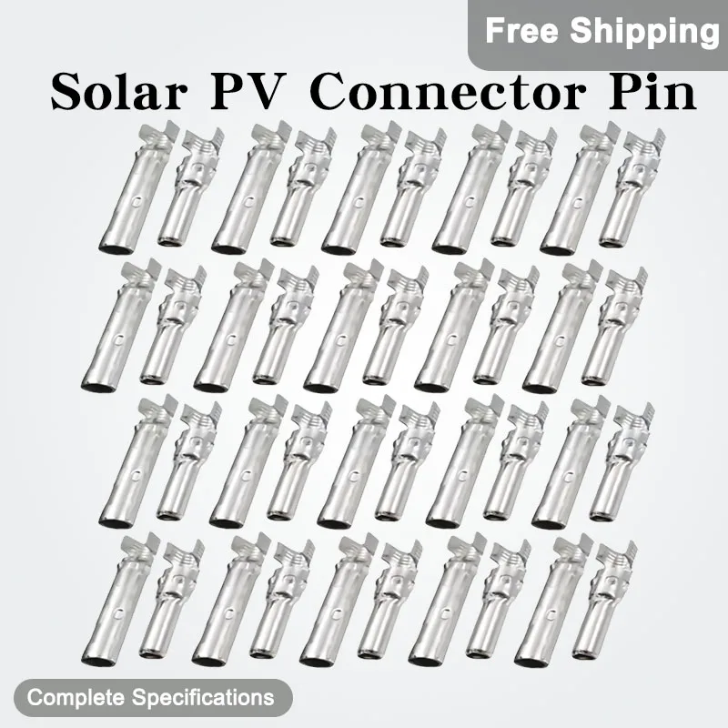 10/50/100/500 Pair Solar PV Connector Pins, Male Female PV Cable Connectors with Mounting Brackets for Solar Energy Systems