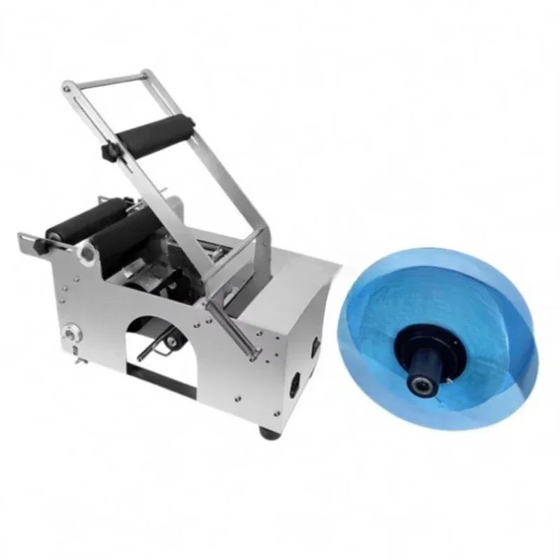 

Semi-automatic round bottle labeling machine, small desktop self-adhesive label self-adhesive round product labeling machine