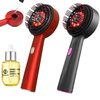 Peine para masaje del cuero cabelludo, masajeador de cabeza con luz infrarroja de 630nm para el crecimiento del cabello, aplicador eléctrico de aceite para el cuero cabelludo, antipérdida de cabello, 30ml