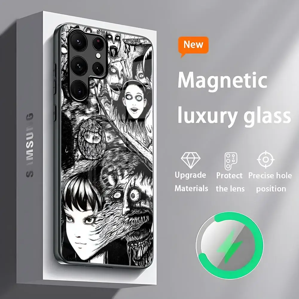 Comic T-Tomie Junji Ito Manga Phone Case S24 Ultra Cases Celulares For Samsung S24 S23 S22 S21 S20 Plus Ultra Note20 Glass Magn