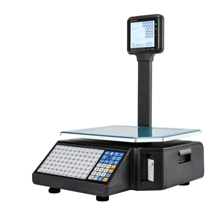 Multi Function Electronic Barcode Label Printing Scale Weighing Cash Register Scale 30kg Supermarket Price Computing Scale