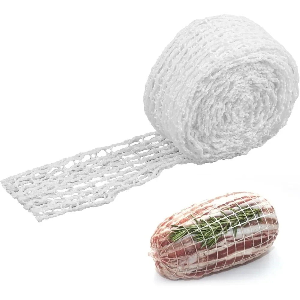 Rollo de red para carne de 3m, red elástica de 14 agujeros para tocino, aves de corral, jamón, red para envolver carne para cocinar carne, embalaje de salchichas, herramientas de cocina