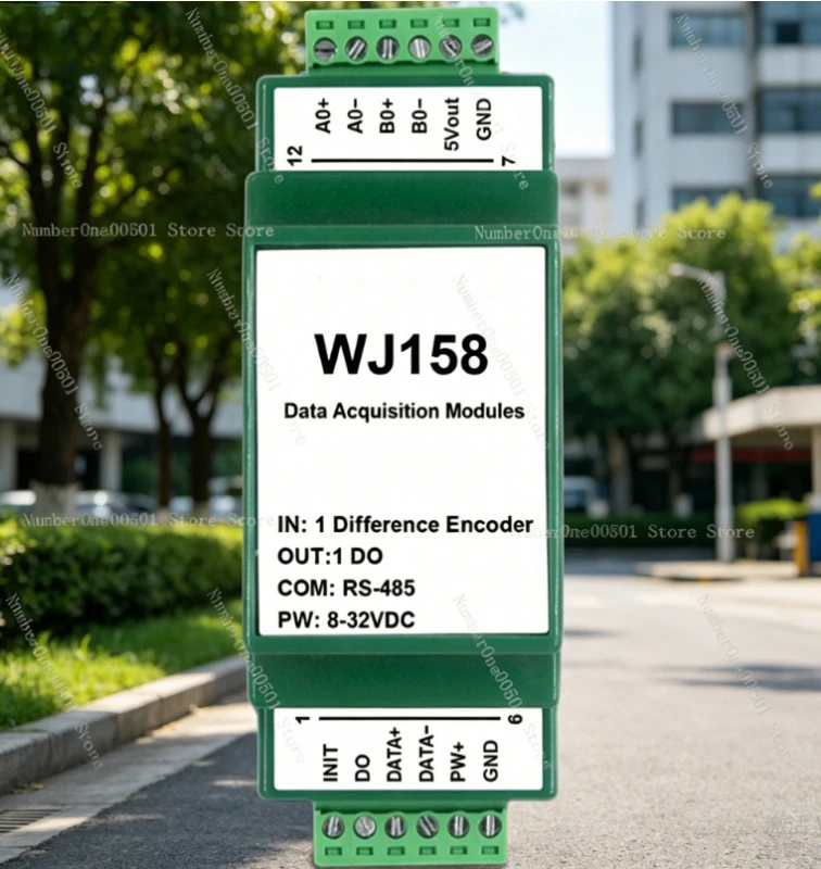

WJ158 1 Channel Differential Encoder Counter Meter Speed Measurement 4X Frequency Counter Upper Limit Output RTU