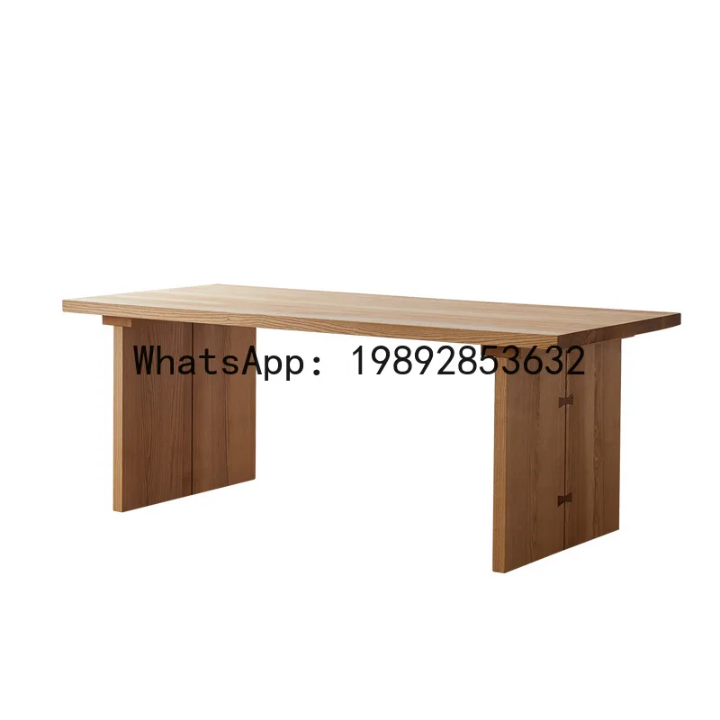 CZ White Ash Solid Wood Dining Table Double Combination Simple Tea Table Natural Wood Homestay Table