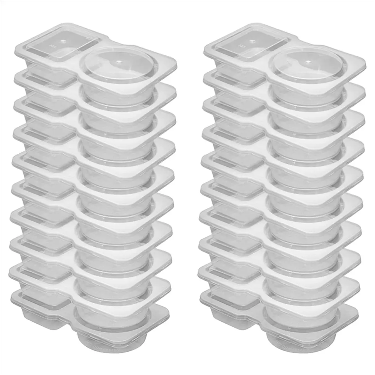 A60P 40PCS Reusable Snack Containers, 2-Compartment Dipping Containers with Lid for Refrigeration,Sauce Dip Case