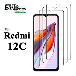 Protector de pantalla para Redmi 12C Xiaomi, vidrio templado HD, cristal 9H, aluminio alto, funda antiarañazos amigable