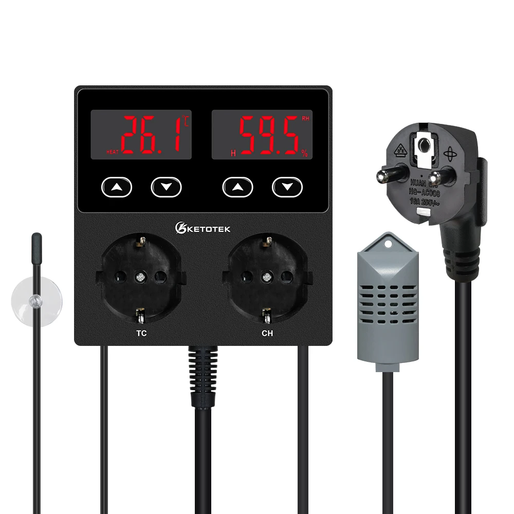 Digital Thermostat Humidity Controller KT100 Hygrostat Egg Incubator Direct Output Regulator Temperature Switch Dual Led Display