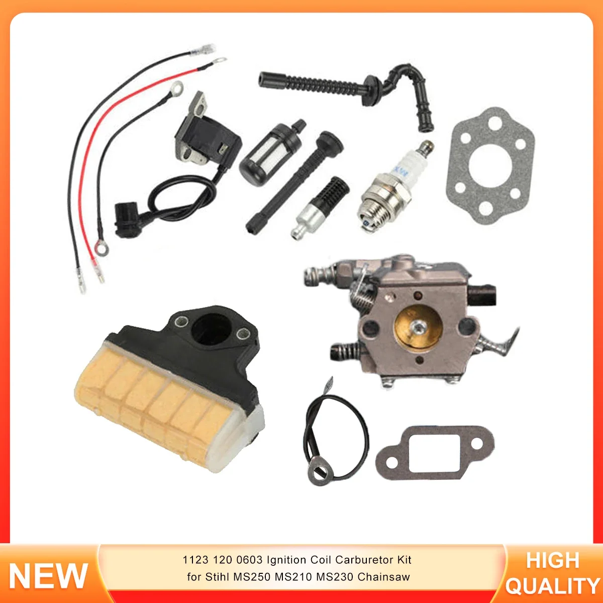 

1123 120 0603 Ignition Coil Carburetor Kit for Stihl MS250 MS210 MS230 Chainsaw