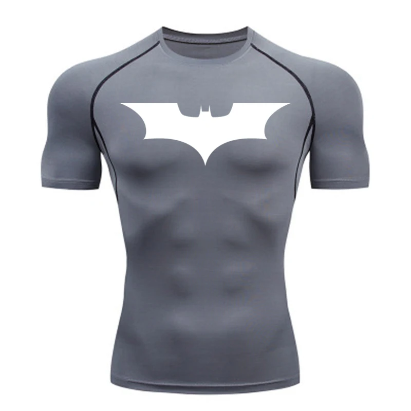 Compression Top Sports Running Shoes Shirt Men T-shirt Fitness Short T-shirt Quick Dry Work Out Gym Tights Muscle shirt MMA Clot