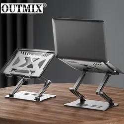 OUTMIX Foldable Laptop Stand Aluminium Notebook Stand Portable Laptop Holder Tablet Stand Computer Support for MacBook Air Pro