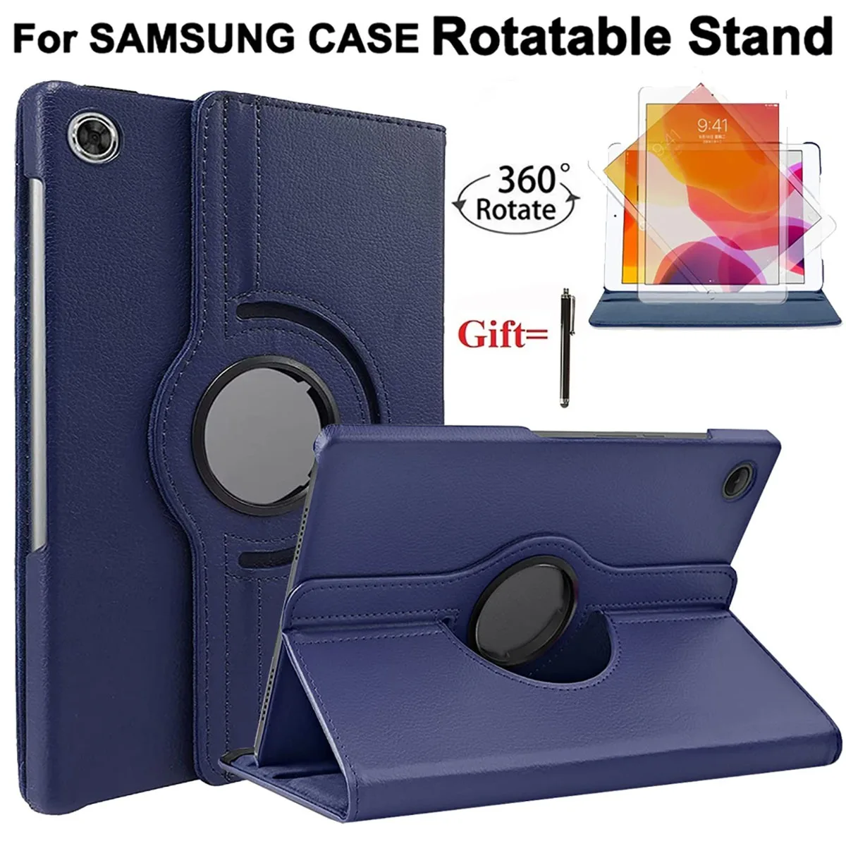 Rotating Case for Samsung Galaxy Tab S7 S8 S9 A9+ 11inch Pu Leather Stand Case Galaxy Tab A9 8.7 A8 10.5 S6 Lite 10.4 Case Funda