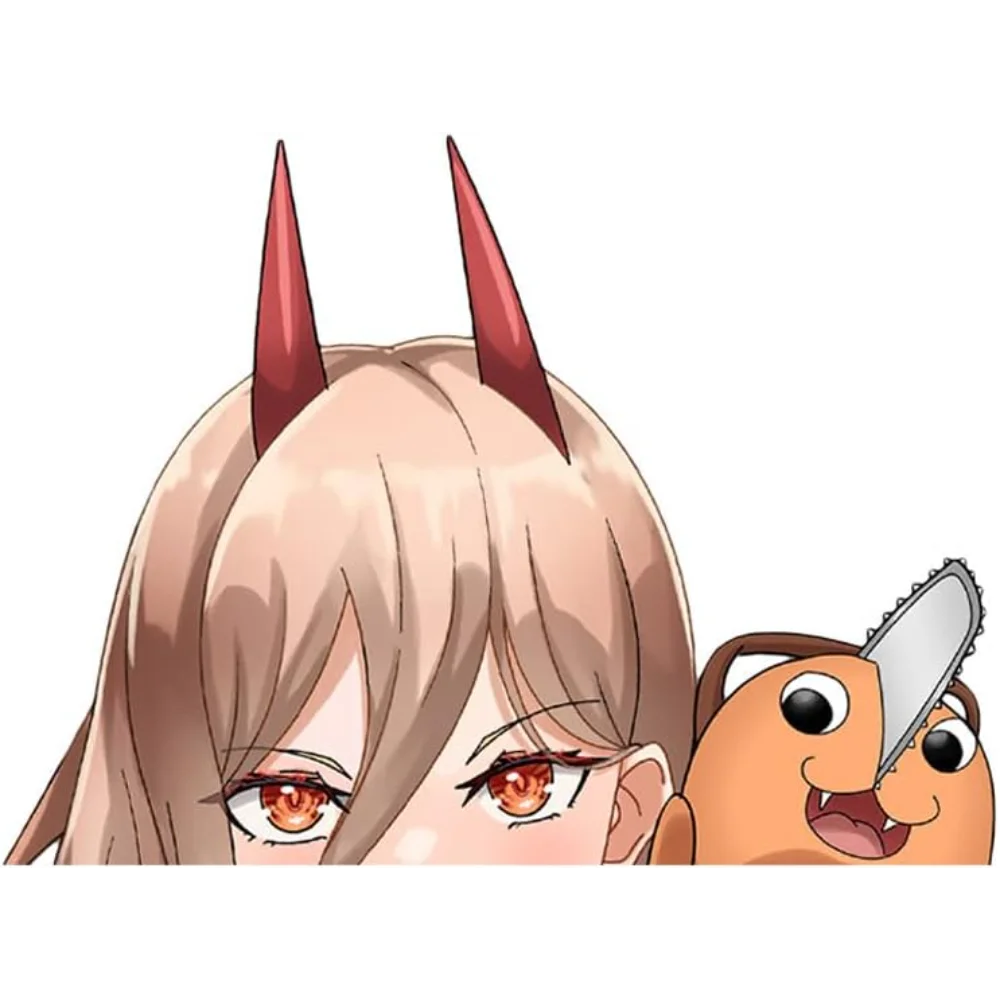 

Creative Anime Sticker Devil Power Pochita Peeker Sticker for Car Laptop Bumper Trunk Waterproof Decals
