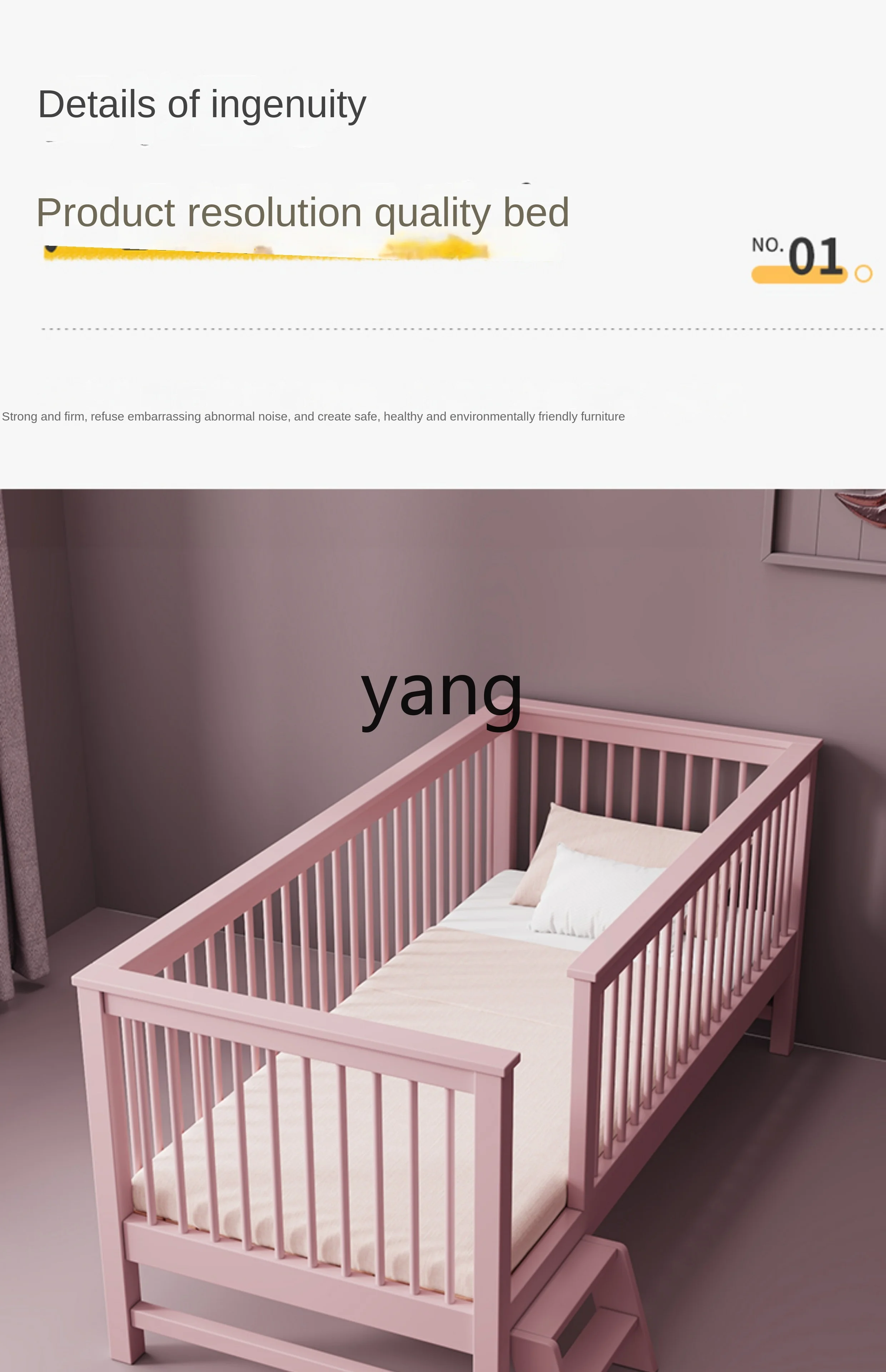 CX tempat tidur bayi, Ranjang jahitan bayi kayu polos tunggal anak laki-laki dan perempuan ramping