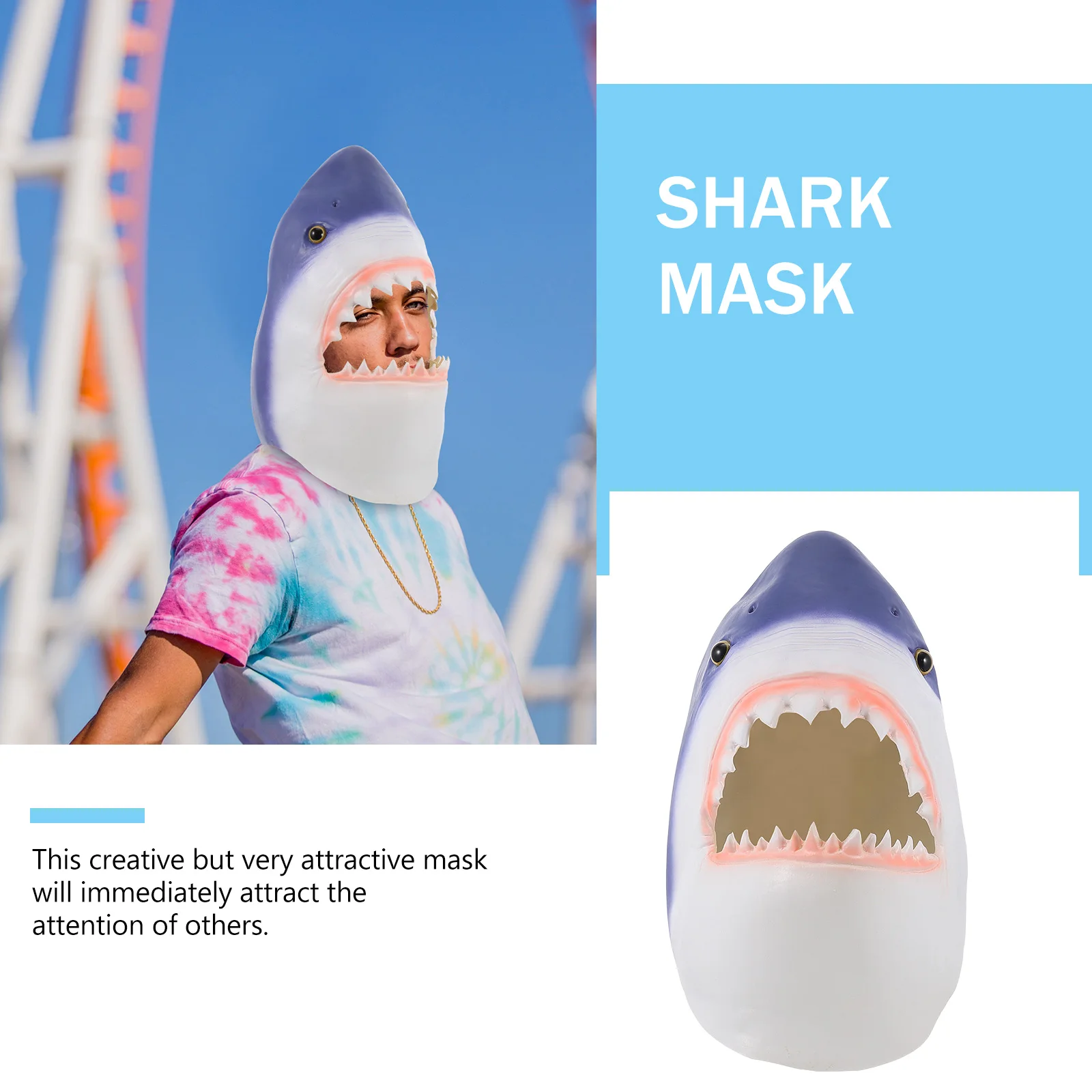 상어 헤드 기어 마스크 코스프레 가장 무도회 파티 용품 현실적인 할로윈 통기성 편안한 세균 방지 장난감