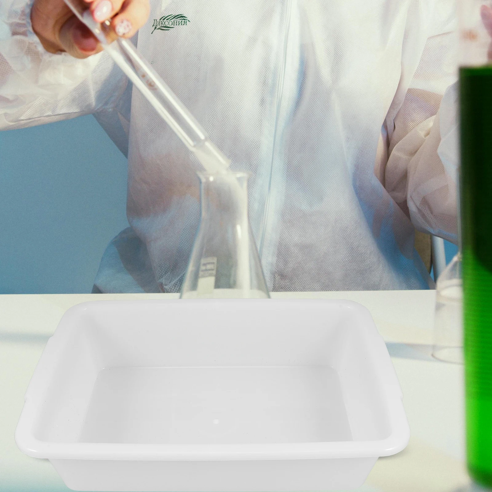 1Pc Anti-Leak Shallow Large Plastic Tray for Chemical Lab Storage Teaching Supplies Leak Prevention Home Lab Friendly