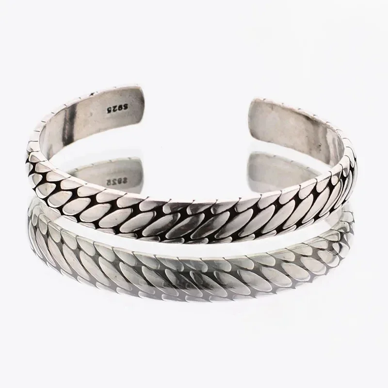 Retro Geometric Oval Pattern Personalized Women\'s Men\'s Open Bracelet Cuff Jewelry Casual Sports Party Gift
