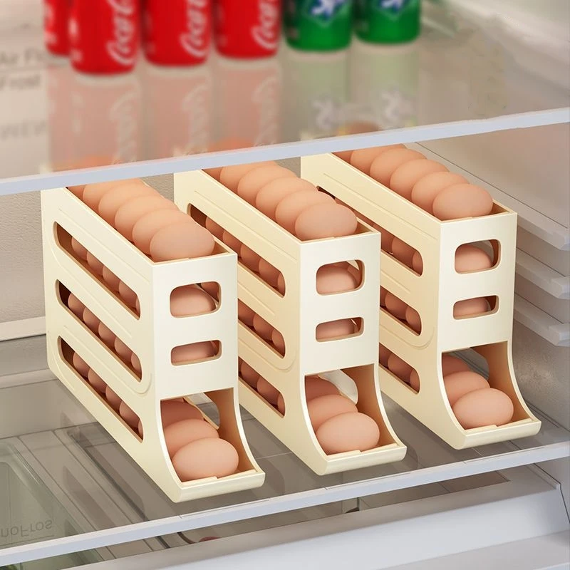 

Rolling egg storage box refrigerator with side door for egg boxes rack holder special fresh-keeping box organizer tool Practical