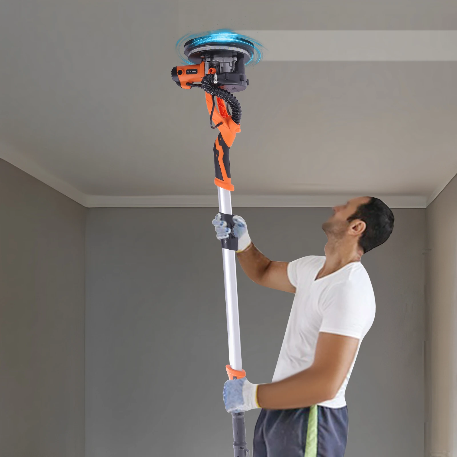 

Nylon Electric Ceiling Wall Sander with Dust Collection,Orange 6 Gear 110V 850W All-copper Brushed Motor for Home Decoration