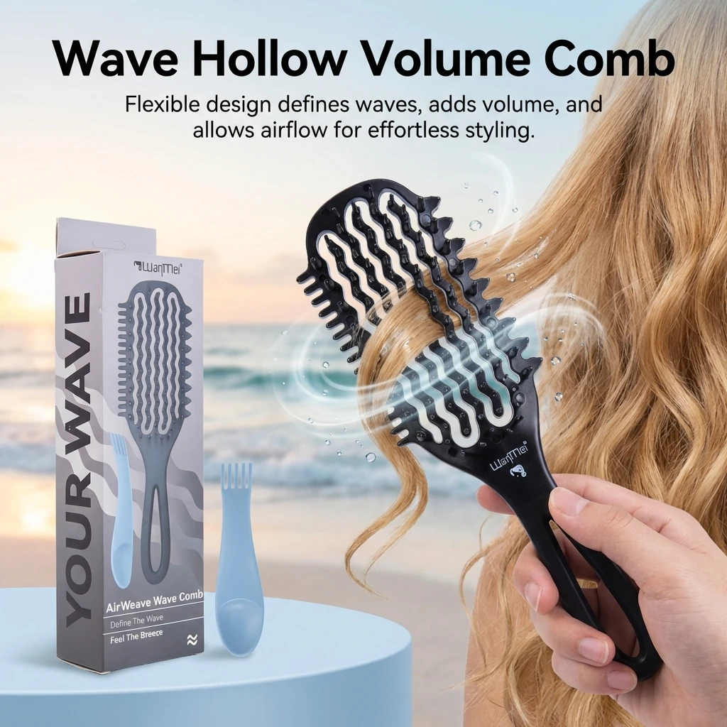 

Полая волнистая расческа для укладки натуральных кудрей, профессиональная парикмахерская расческа для мужчин и женщин, инструменты для укладки в барбершопах