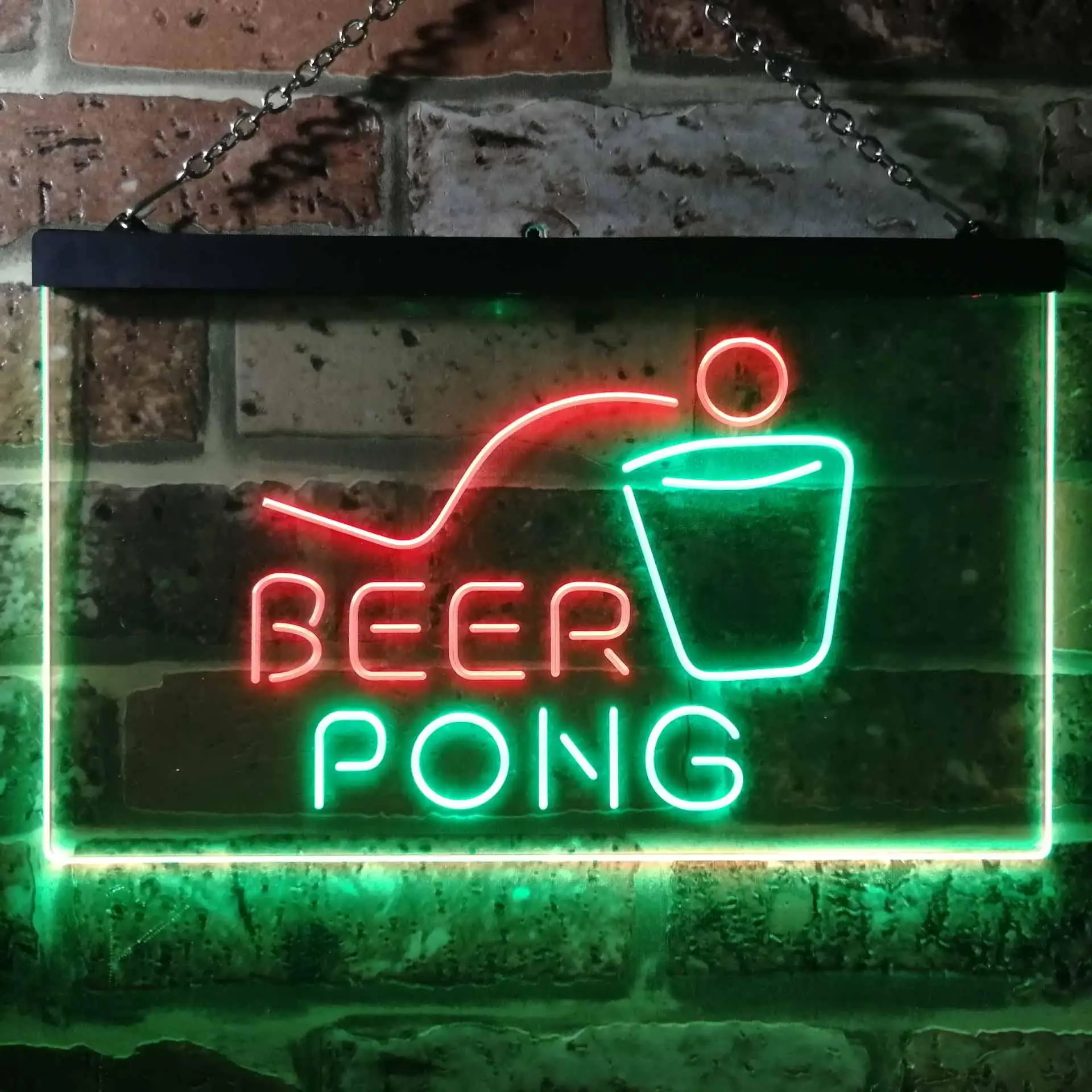 

BEER PONG Dual Color Led Neon Sign st6-i3495