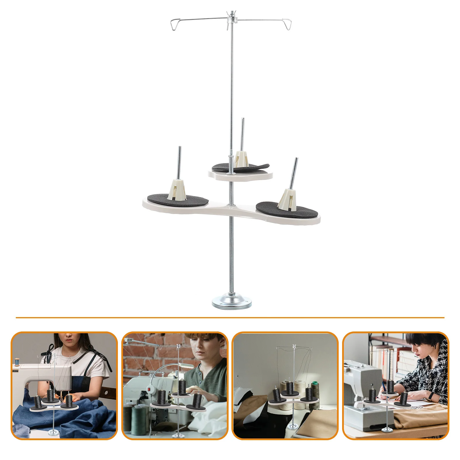 Adjustable Thread Stand Heavy Duty Iron Base Smooth Spool Feed Universal Spool Holder Sewing Machine Embroidery Quilting