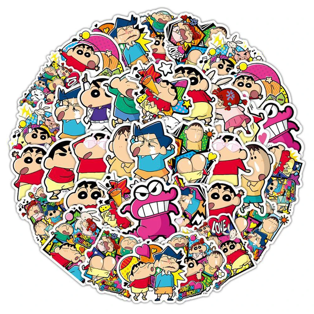 10/30/50pcs Kawaii Cartoon Crayon Shin-chan Stickers Funny Anime Decals DIY Suitcase Luggage Notebook Bike Kid Girl Gift Sticker