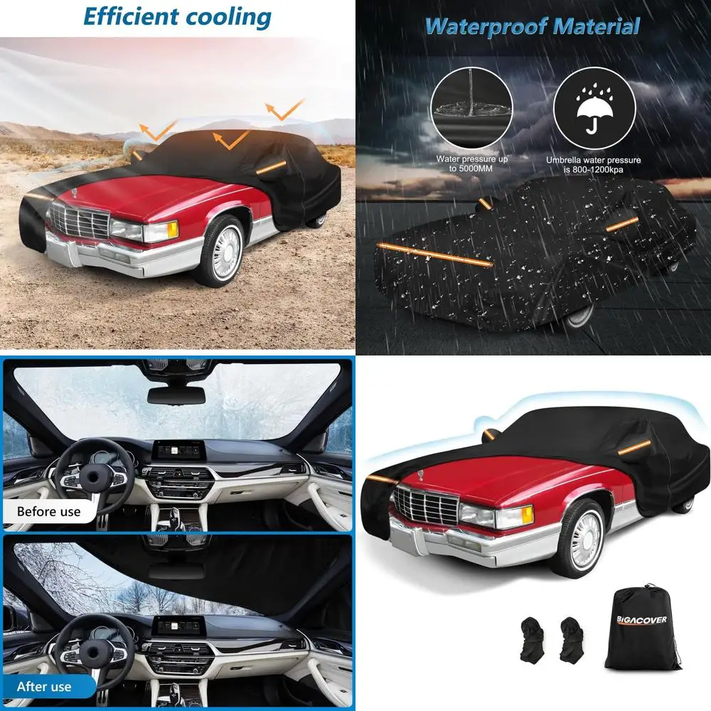 

Universal Waterproof Car Cover for 1985-1993 Cadillac Deville Sedan 4-Door - Weatherproof Protection for Sun, Rain, Snow