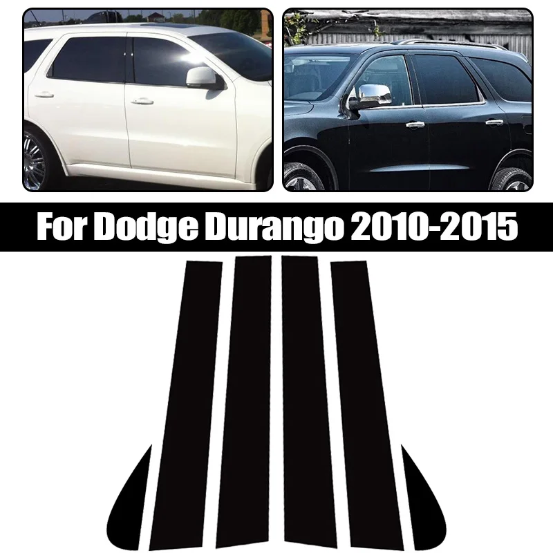 

6Pcs Car Window Door BC Column Pillar Posts Cover Trim Glossy Black For Dodge Durango 2010-2014 2015 Decoration Stickers Styling