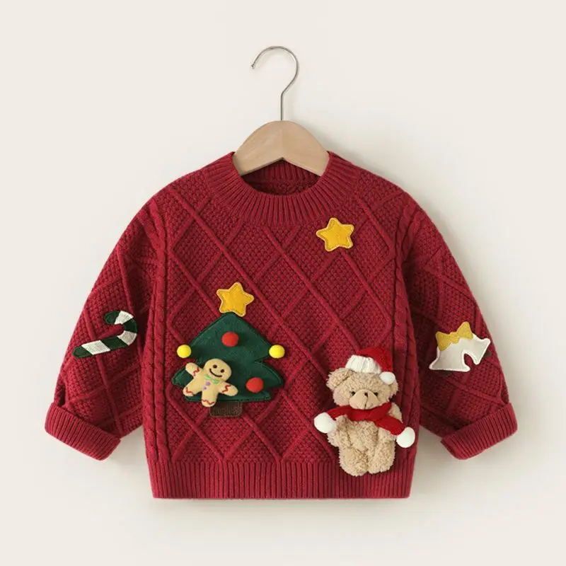 

Baby Girls Boys Christmas Clothes Kids Baby Crew Neck Sweaters Christmas Clothes Fall Winter Girls Winter Clothes New Year Tops