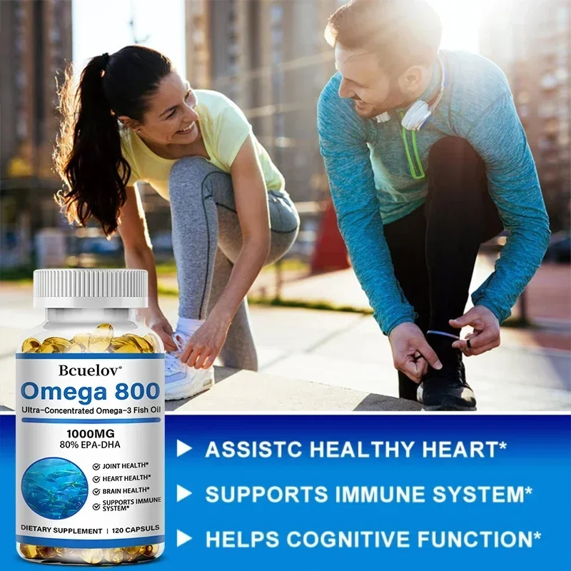 Fish Oil Supplement 1000 Mg Softgels Omega 3 with EPA & DHA Eye, Heart, Brain, Immune System Support