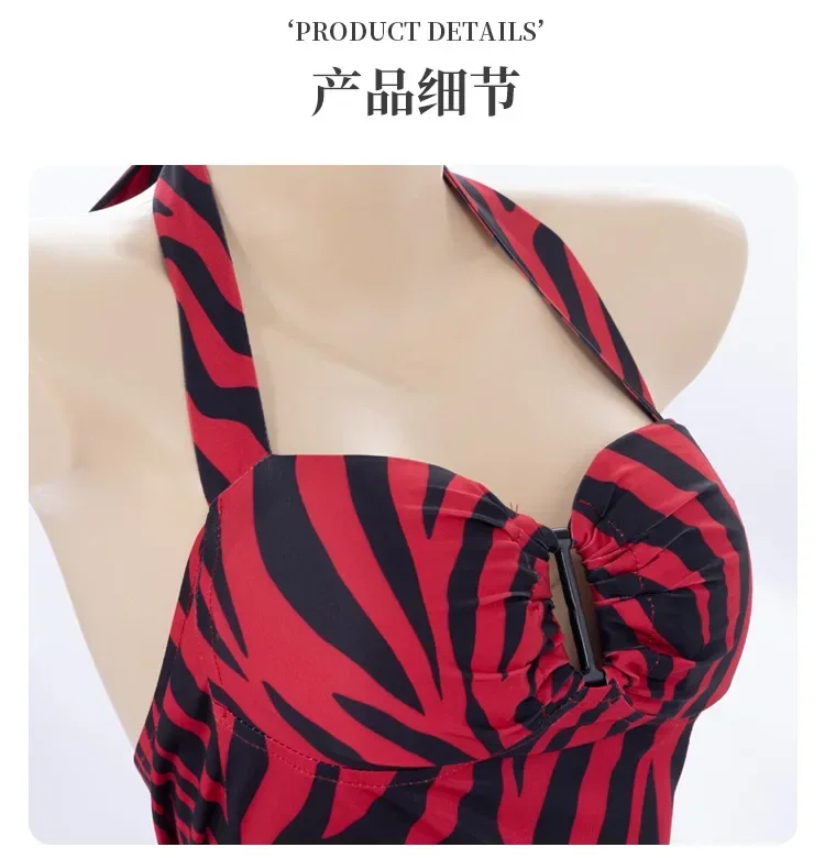 Movie Obsession Nikki Punk Street Style Cosplay Outfit Zebra Neckholder-Top und Cargo-Shorts aus Kunstleder, kompletter Anzug – Detail 9