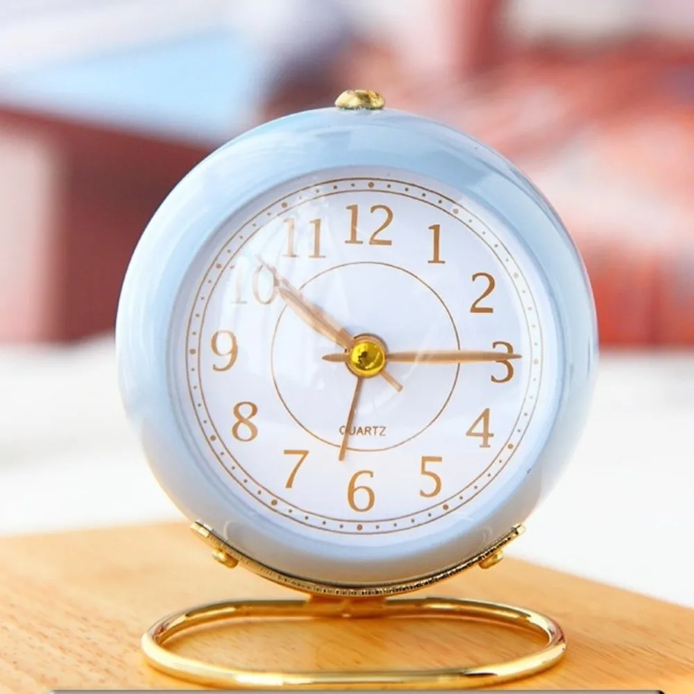 

Портативный светящийся будильник с металлическим каркасом, бесшумный студенческий будильник, немые настольные часы в скандинавском стиле для спальни