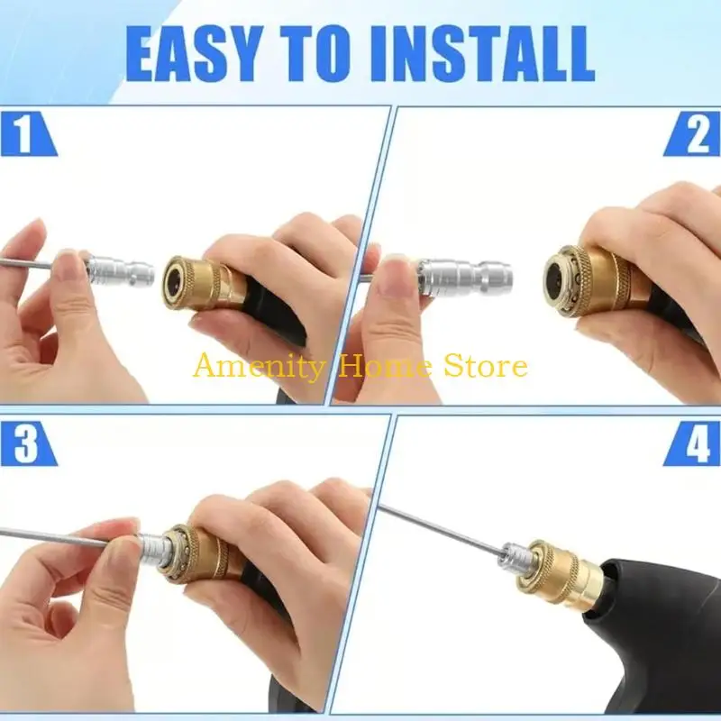 F26C 6Pieces High Pressure Water Jet Nozzles Set Straight/Bent Tip Cleaning Nozzles For Home Appliance And Garden Care