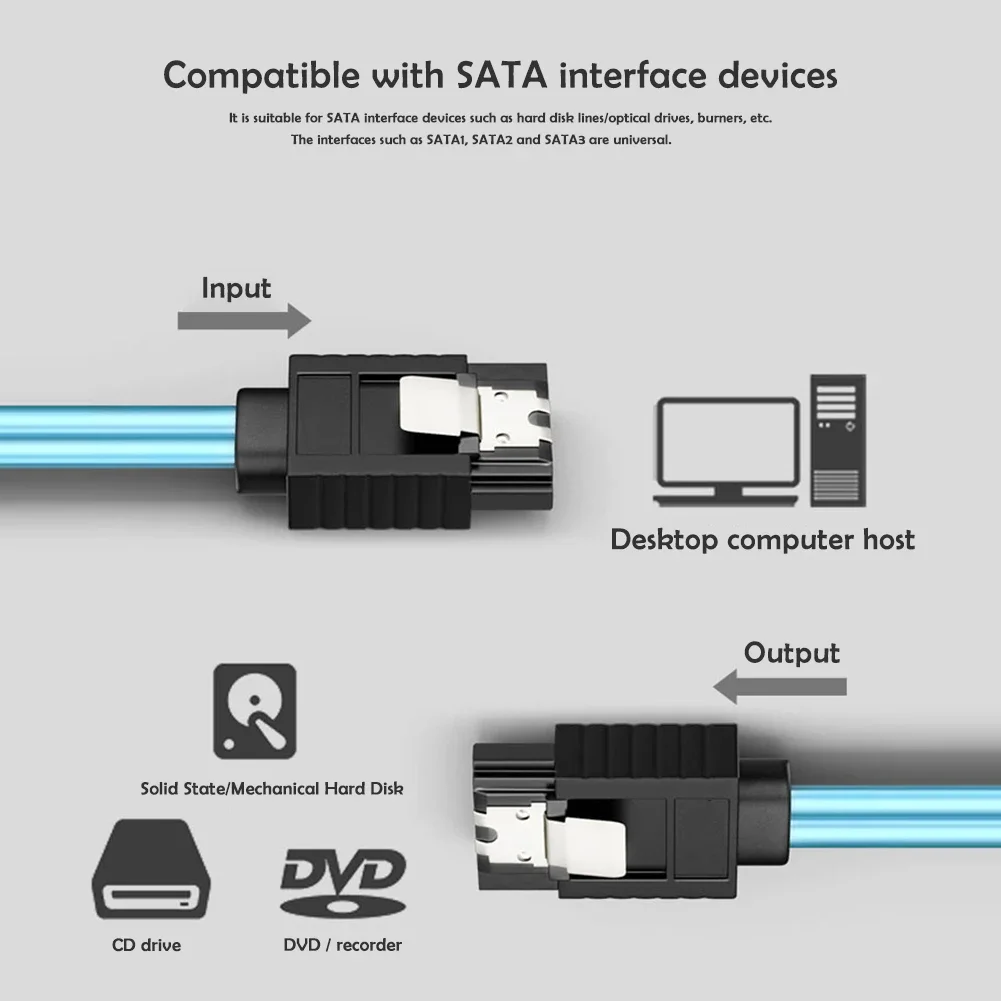 0,5 m Sata-Kabel 6 teile/satz 6 Gbit/s 7-Pin-Sata-HDD-SSD-Datenleitung für Desktop-Bitcoin-Computer-Server-CD-DVD-Festplatten überfallen