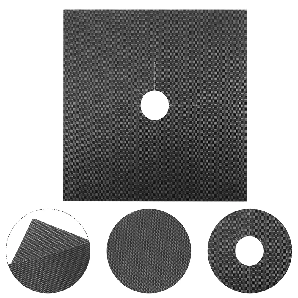 

2 Pcs Burner Gas Stove Protection Mat Range Protectors Mats Bib Protective Cover Black Kitchen