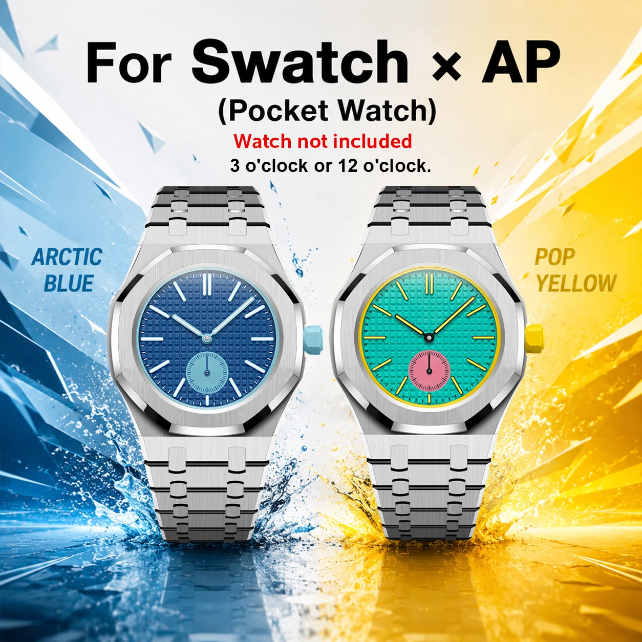 Image of Für A-P Swatch Royal Pop Case Luxus-Modifikationskit, modischer Schutz aus Edelstahl für Armbanduhrenzubehör